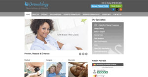 image of the home page of Dermatology Specialist of Atlanta