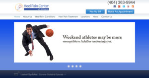 image of the home page for Heel Pain Center of Atlanta