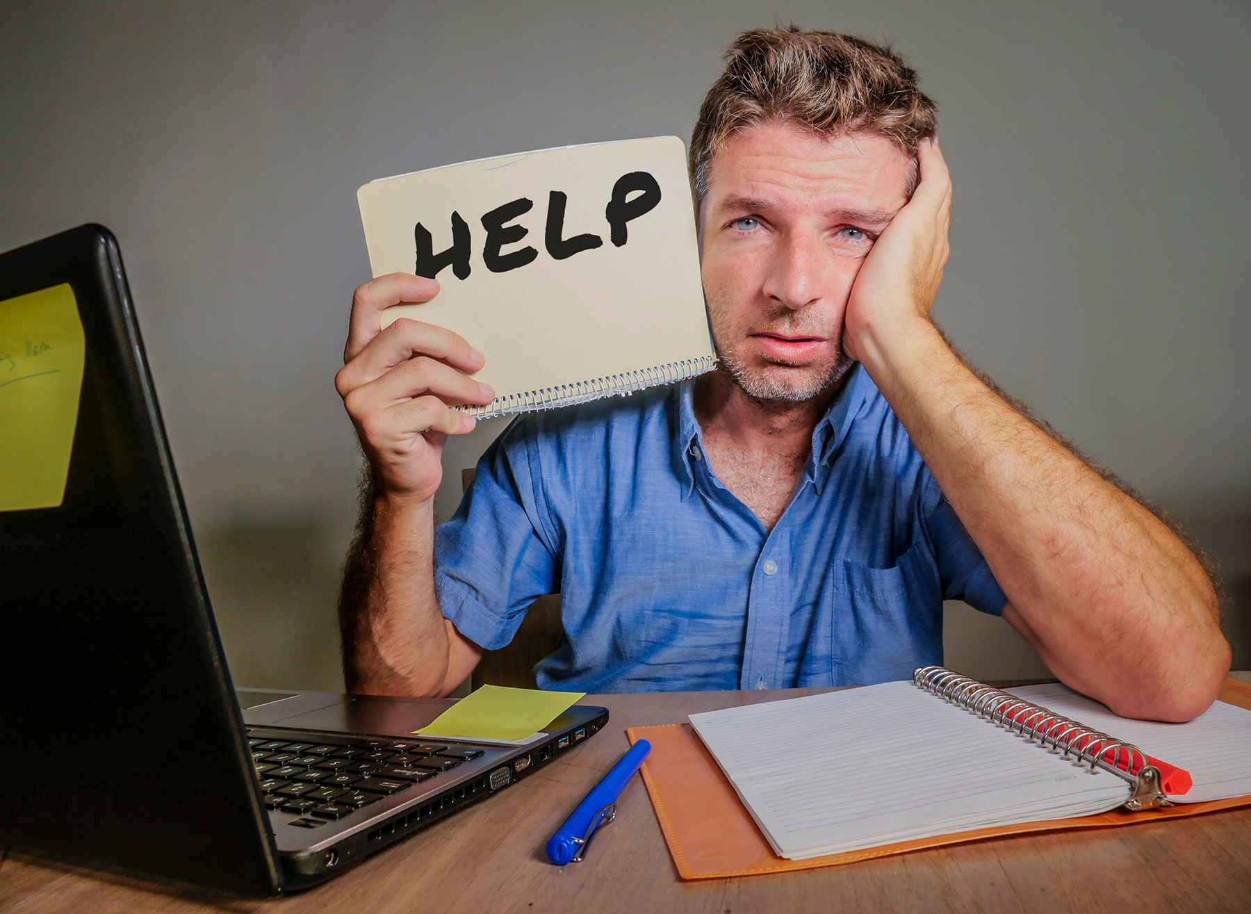 young desperate and stressed businessman feeling overwhelmed wor Pricing for website