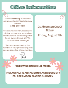 News letter eblast Abramson Facial Plastic Surgery
